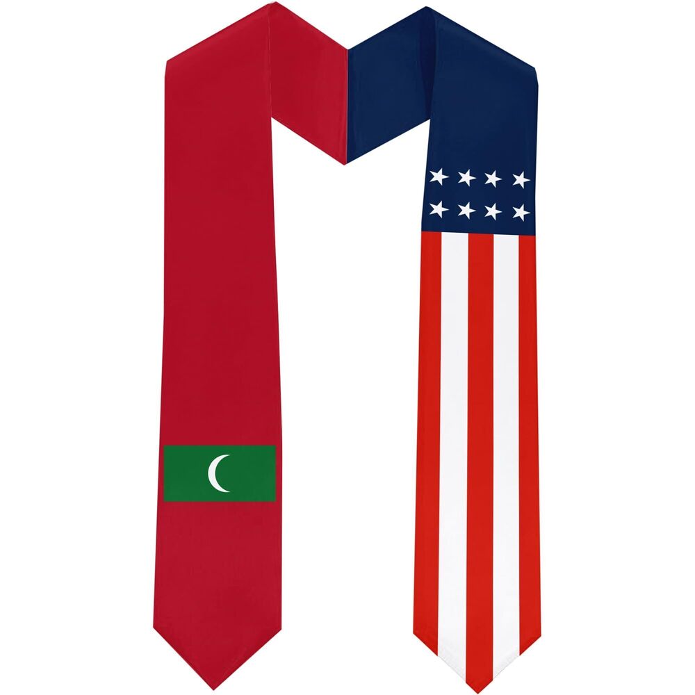 9023 Maldives Flag International Students Graduation Sash Stole Scarves 180